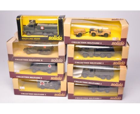 Group of Solido diecast Military Vehicles, all look to be without obvious signs of fault in fair to good boxes - signs of som