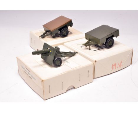 Bengurion (England) 1/32 scale hand-built Military models comprising GS107( x 2) 3/4 Ton Sankey Trailer, British plus 25 pdr 