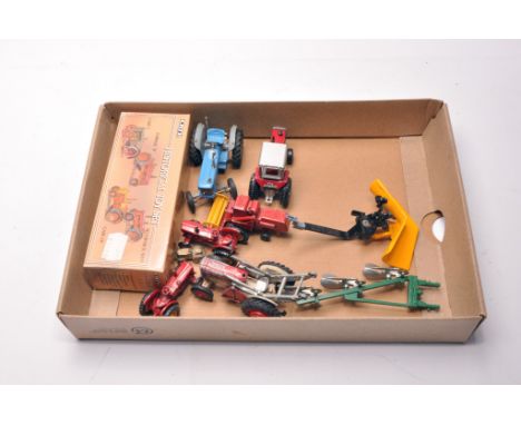 A selection of model Tractors and implements with various makers and scales to include Massey Ferguson 2775 and Ford 5000 Sup