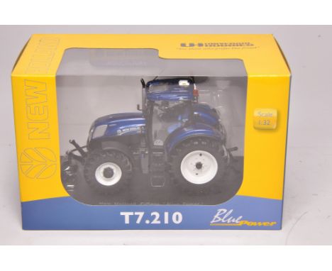 Universal Hobbies 1/32 diecast farm model issue comprising New Holland T7.210 Tractor. Blue Power. Excellent, and secure in b