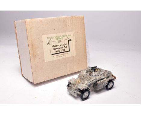 Bengurion (England) 1/32 scale hand-built Military model comprising GS67 German Light Armoured Car SKfZ 222. Displays without