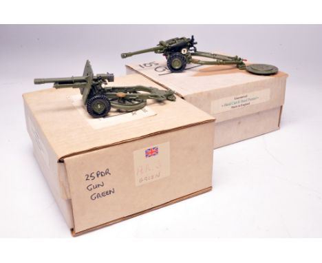 Bengurion (England) 1/32 scale hand-built Military models comprising AR3 25 Pounder Field Gun (green) plus 105 Light Gun. Bot