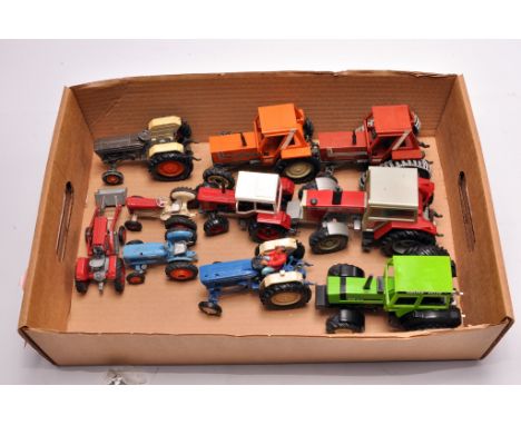 An interesting group of model Tractors, various makers and scales to include Fiat 880 DT Half Track, Massey Ferguson 165 with