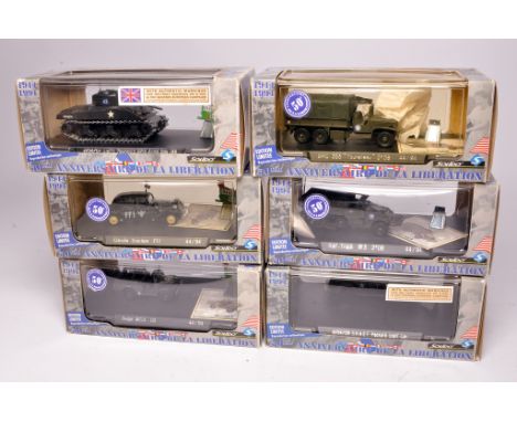 Group of Solido diecast Military Vehicles 50th Anniversary of the Liberation of France (6). All look to be without obvious si