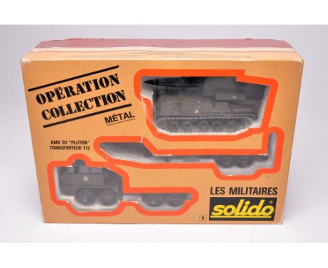 Solido Military Gift Set to include AMX 30 'Pluton' and Transporter T12, in good to very good condition with original  packag