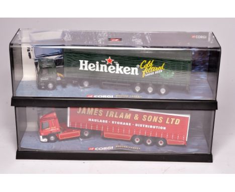 Corgi duo of 1/50 diecast model trucks comprising Heineken and Irlam. Look to be complete and without fault, in original boxe