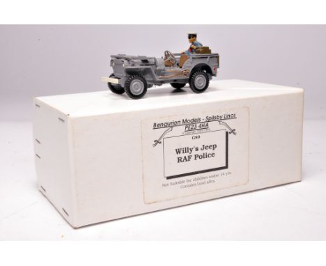 Bengurion (England) 1/32 scale hand-built Military model comprising GS9 Willy's Jeep RAF Police. Displays without obvious sig