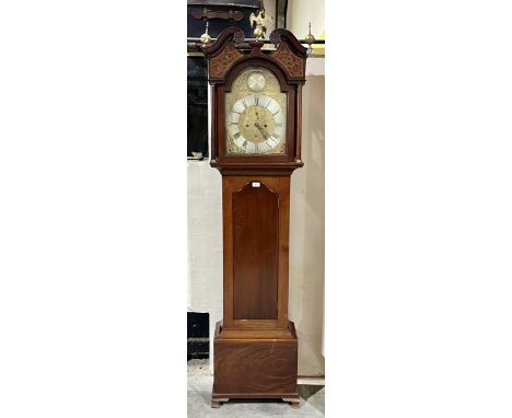 An early 19th Century Scottish mahogany 8 day longcase clock, the 12" brass dial with silvered chapter and signed William Dob