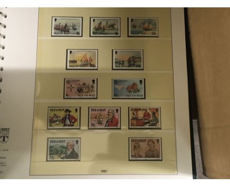 A Collection of seven Albums of stamps including Isle of Man , Guernsey and jersey. I with first day covers
