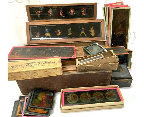 A large collection of antique magic lantern slides, (D)