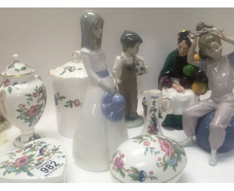 A Collection of ceramics including Royal Doulton Nao and Aynsley .
