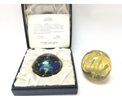 Paperweights including a limited edition boxed Caithness weight, Mdina. This lot cannot be posted