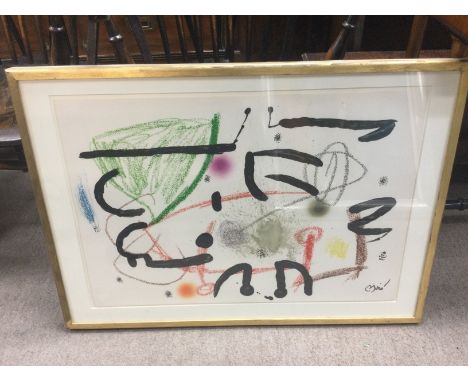 A collection of framed prints including a Joan Miro Wonders with aristocratic variation, Salvador Dali Royal Insect from Vitr