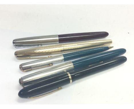 Vintage Parker pens and a Watermans champion 501 pen with a 14k nib. Postage category A