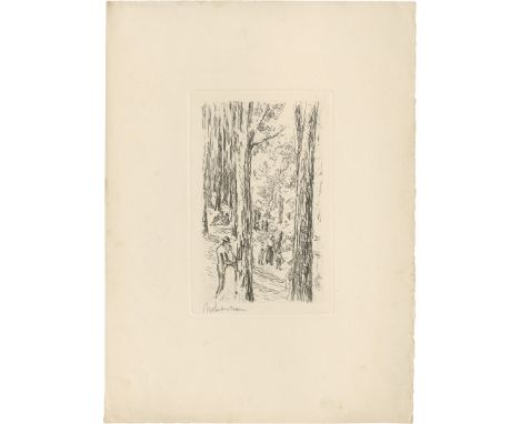 Liebermann, Max -- Frühling im GrunewaldRadierung auf Kupferdruckpapier. 1922.23 x 14,9 cm (43 x 31,5 cm). Signiert "MLieberm