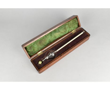 A Late Victorian/Edwardian Mahogany Box Containing Hydrometer by Casartelli, Manchester, 31cms Long