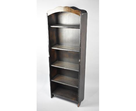 A Mid 20th Century Narrow Five Shelf Open Store/Bookcase, 50cms Wide and 145cms High