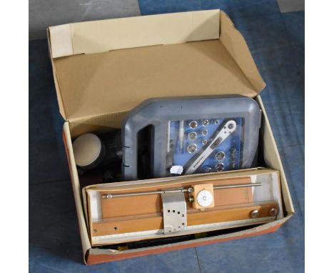 A Halfords Socket Set together with a Collection of Modeller's Tools, Screw Drivers, Micrometers Etc