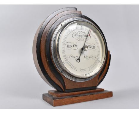 An Art Deco Circular Free Standing Aneroid Barometer, 22cms Diameter