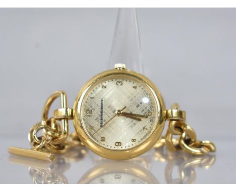 A Boxed, Gilt Silver, Burberry Waterloo Wristwatch, Gilt Linen Textured Dial having Arabic Numerals and Inscribed Burberry, S