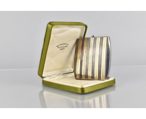 An Early 20th Century Silver and Gold Engine Turned Cigarette Case, 139g, 9.5x8.5cm, Not Hallmarked but Believed to be Silver
