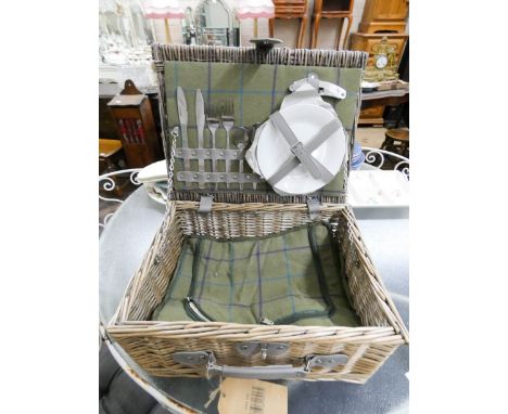 A modern wicker work picnic hamper