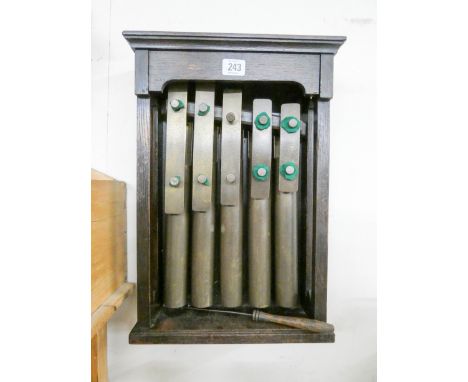 An oak case send on vintage dinner chimes with beater 
