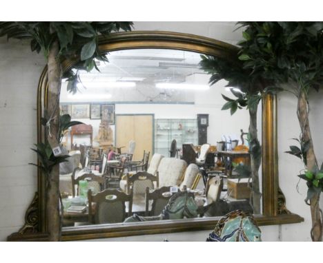 A Victorian style gilt framed over mantel mirror, approximately 4' wide 