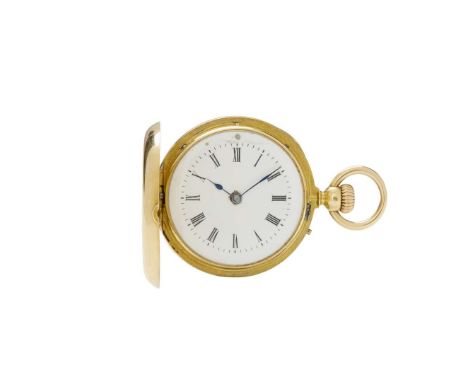  Aubert & Co. London. An 18k gold hunting cased fob watch No. 8441, made circa 1900 Mechanical keyless winding lever movement