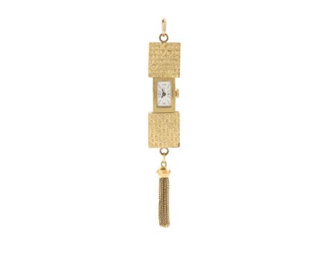  Jean Perret, Genève. A very unusual gold plated mechanical pendant watch No.000268, 1960s Manual movement, silvered dial, pa