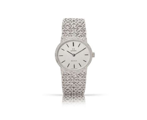  Omega. A fine 18k white gold mechanical bracelet watch DeVille, Case No.8340/056, made in the 1960s Manual movement, pattern
