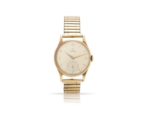  Omega. A 9k gold mechanical wristwatch with presentation case Case No.13322/763557, Movement No. 15135474, hallmarked Birmin