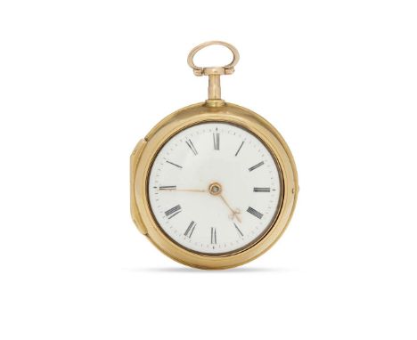  Alex Dickie, Edinburgh. A fine 18k gold pair-case pocket watch No.232, hallmarked London 1781 Pierced & engraved single foot