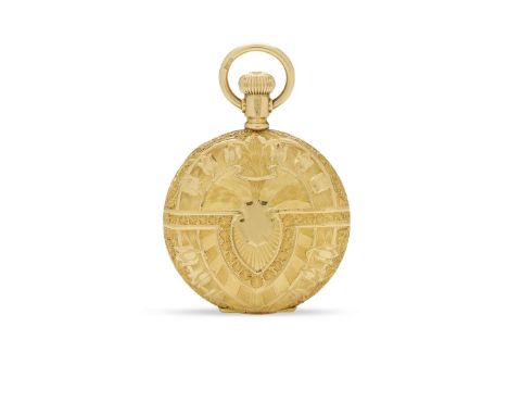  Elgin. A fine 18k gold fob watch with presentation box and chain No.19498424, case with Chester 18k import mark dated 1909 G