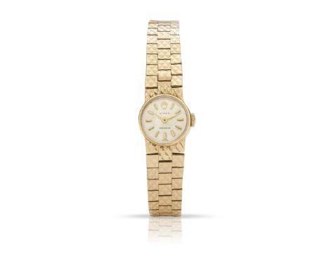 Rolex. A Ladies 9k gold mechanical bracelet watch Precision, Ref.60804, Case No.413535, 1960s Cal. 1401 manual 18 jewel move