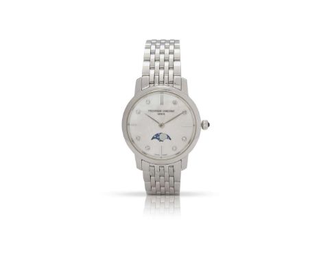  Frederique Constant, Genève. A stainless steel quartz bracelet watch with moonphase Ref.FC-206X1S5/6, No.3051795, made in th