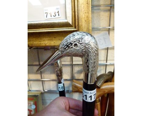 STORK WALKING STICK. Stork head handled walking stick