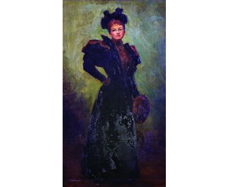 Kate Morgan (19th - 20th Century) British. 'A Portrait of Lady Alice Martineau', Oil on Canvas, Signed, and Inscribed on a la