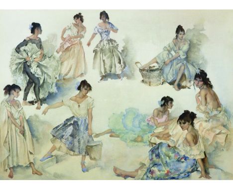 William Russell Flint (1880-1969) British. 'Variations on a Theme', Lithograph with Printers Stamp, Signed in Pencil, 19" x 2