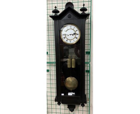 A Victorian ebonised wall clock 