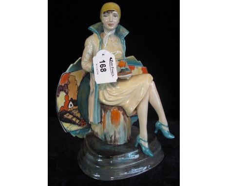 Peggy Davies ceramic sculpture: 'Afternoon Tea' modelled by Andy Moss to a design by John Michael, limited edition, no. 111/6