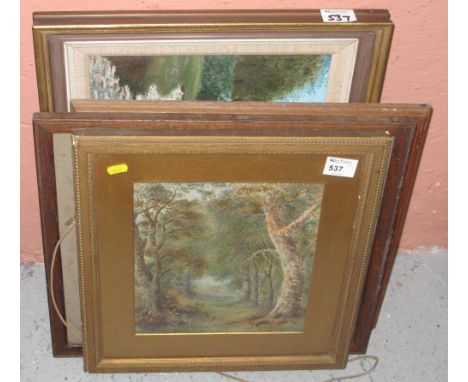 Group of assorted small furnishing pictures and paintings, including landscapes, architectural studies, river scenes etc. (5)
