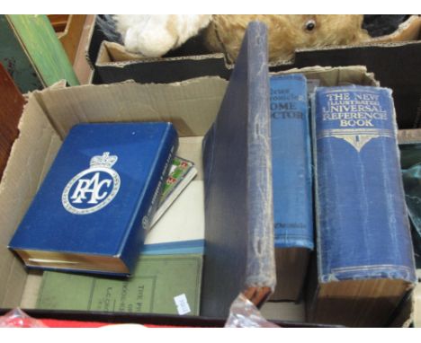 Box of assorted books to include: 'New Illustrated Universal Reference Book'; 'News Chronicle Home Doctor'; 'The RAC Guide an