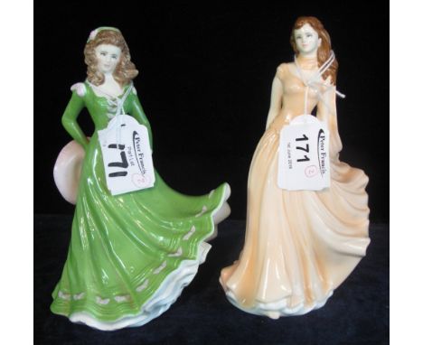 Two Royal Worcester 'Les Petites' figurines: 'Good Luck' and 'Clare'. (2)