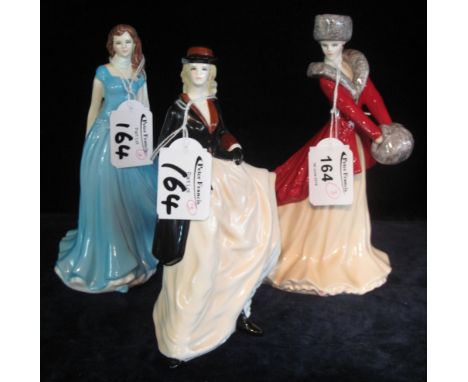 Three Royal Worcester bone china figurines, limited edition: 'Les Petites' range to include: 'Lara, Christmas Morning'; 'Vict