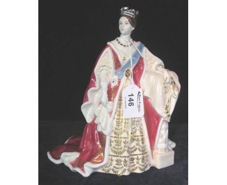 Royal Worcester bone china figurine: 'Queen Victoria' limited edition no. 384/4500, with certificate of authenticity.