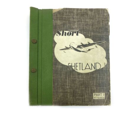 Aeronautica : Original Manufacturer's ( Short Bros. Rochester UK ) Operational Manual for the Short 'Shetland II' 'Flying Boa