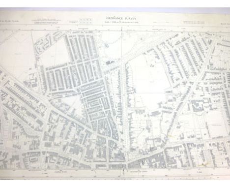 Large scale, mainly medium format, Ordnance Survey Maps. Twenty plus sheets of the county town of Bedford featuring street pl