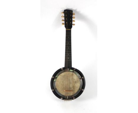A Walliostro Zither mandolin with eight strings, in a Reliance case CONDITION REPORT: Needs some attention