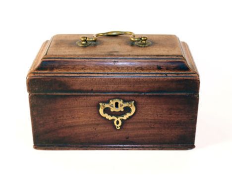 A George III mahogany tea caddy with brass fittings CONDITION REPORT: The interior poor, without any divisions or lining